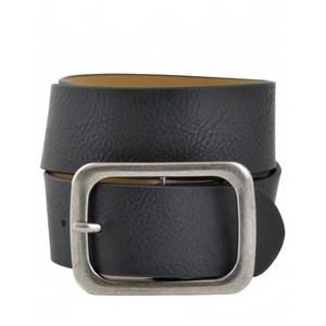 NEW ANZELL women's square buckle leatherette belt in black